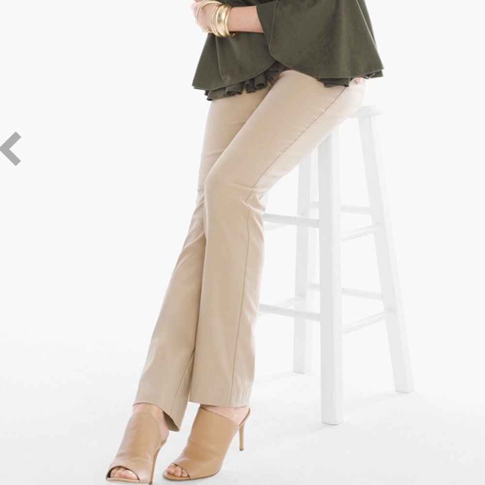 NWT Chico's Sz 0.5 (6) So Slimming Brigette Straight Leg Pants in Sonora Sand